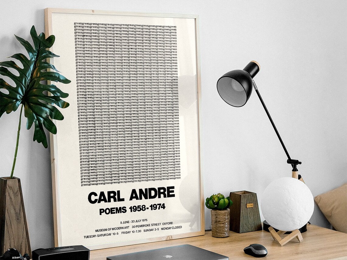 Carl Andre Poems 1958 to 1974 Concrete Poetry Oxford Exhibition Poster - Image 3