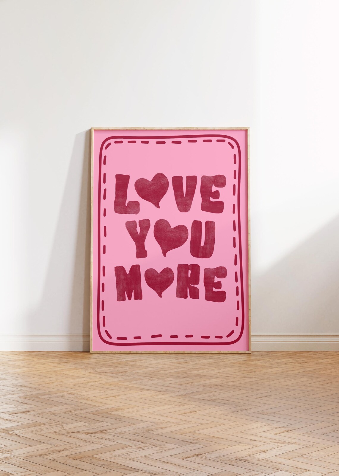 Love You More Minimalist Valentine Art Print - Image 4