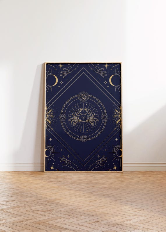 Cancer Trendy Zodiac Poster Horoscope Print Astrological Spiritual Wall Art Minimalist Home Decor 1