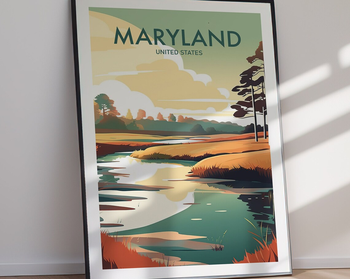 Maryland Travel Poster, USA Wall Art Print - Image 2