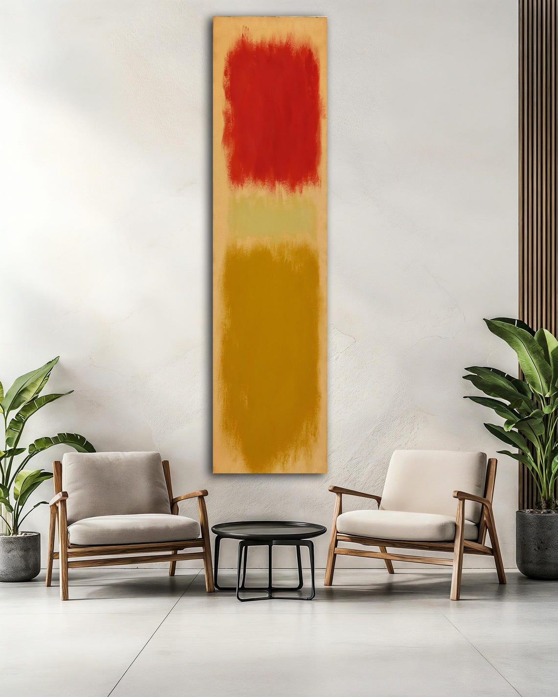 Rothko Style Red Gold Amber Color Field Vertical Abstract Art Poster - Image 2