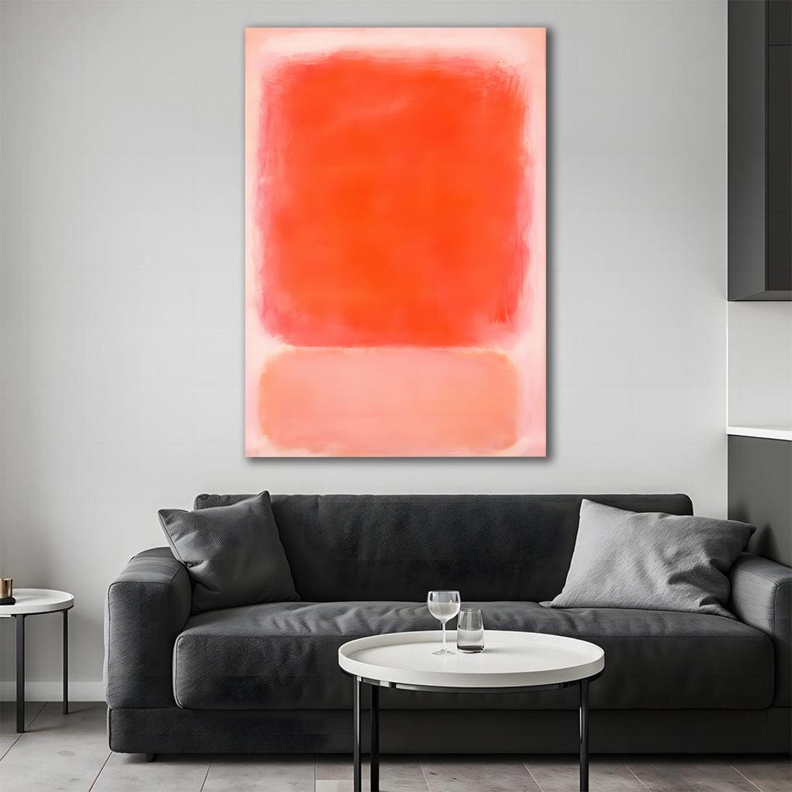 Mark Rothko Coral Red Color Field Soft Abstract Minimalist Poster - Image 4