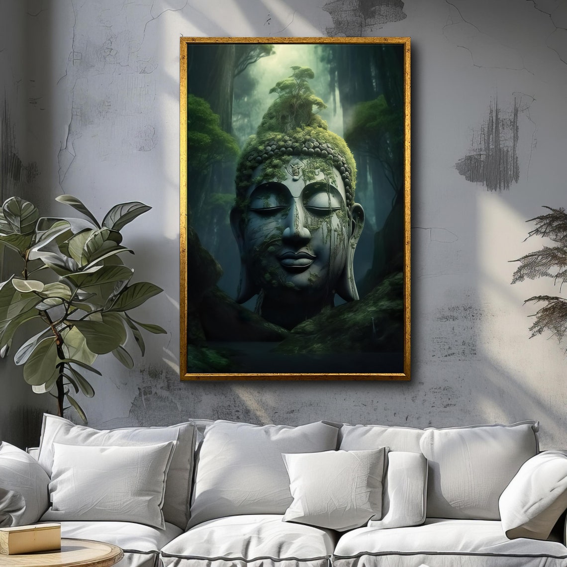 Relaxing Buddha Print Forest Meditation Art For Home Buddhism Wall Art Modern Room Decor Framed Zen Wall Decor Gift Idea - Image 3