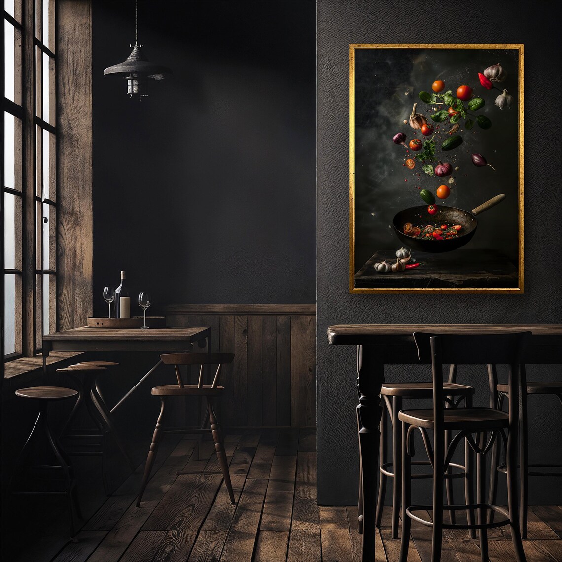 Floating Fresh Vegetables, Modern Kitchen Wall Art - Image 4