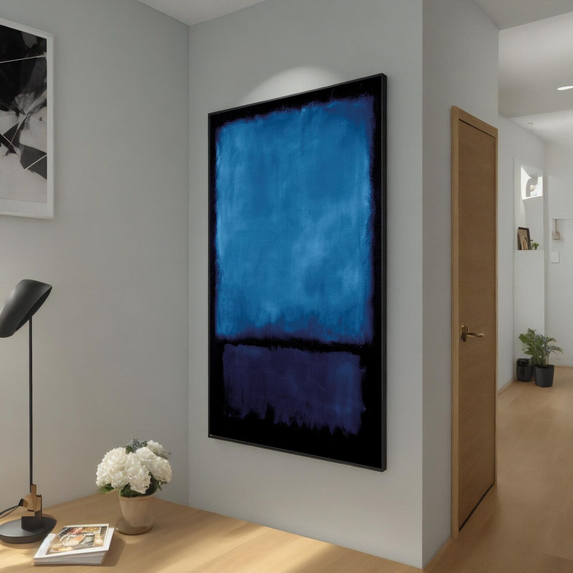 Mark Rothko Blue And Black Painting Modern Minimalist Wall Decor Large Painting Modern Home Decor Unique Gift