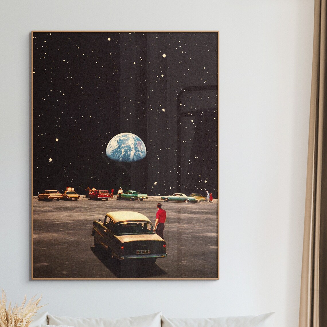 Missing Home Retro Futurism Space Collage Art Print - Image 2
