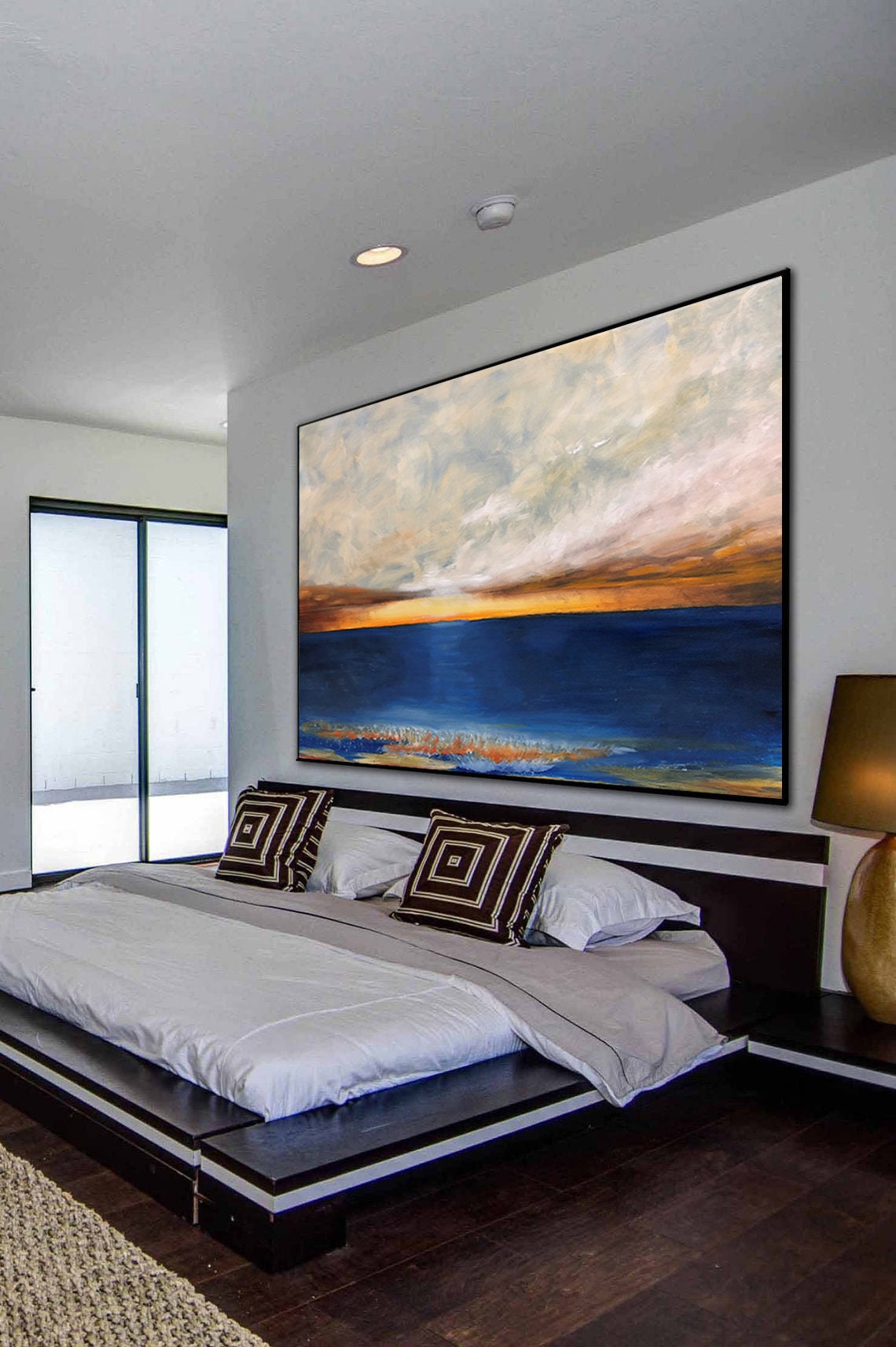 The Lake Of Tiberias From The Holyland Sunset Painting Modern Abstract Art Sea Oil Painting On Large Painting Sea Of Galilee