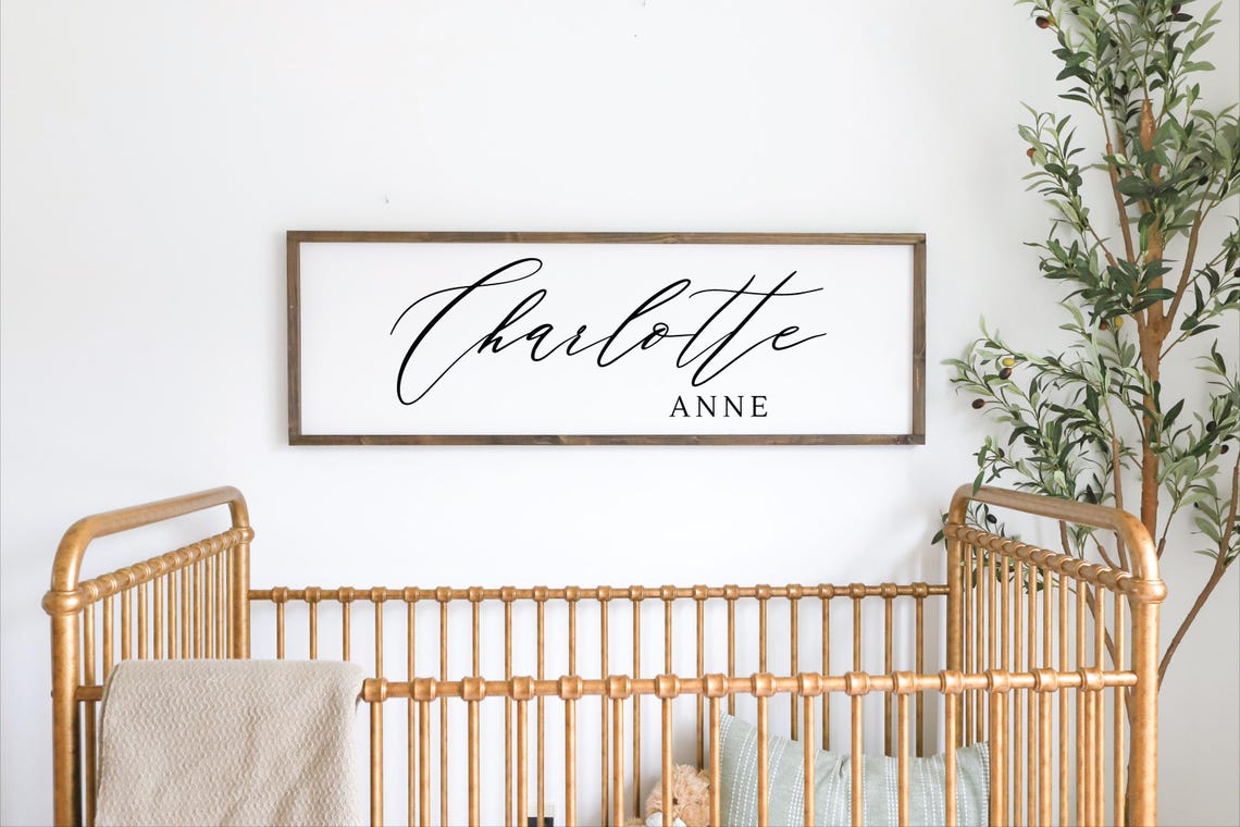 Above The Crib Decor Girl Nursery Decor Girl Name Sign Farmhouse Nursery Decor Baby Girl Name Sign Personalized Baby Boy Sign B48