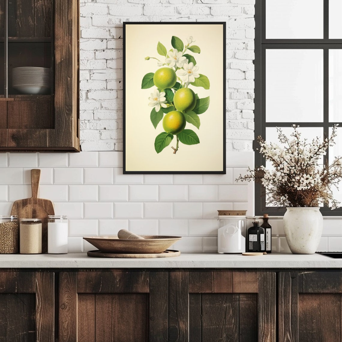 Vintage Limes Poster Print, Retro Citrus Artwork - Image 5