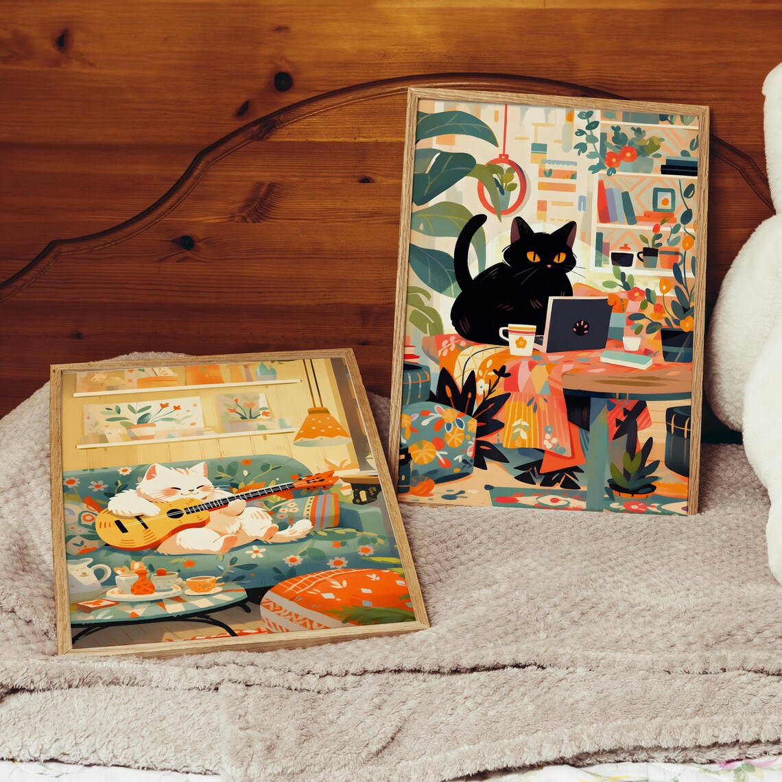 Black Cat Poster, Fun Cat Wall Art Print - Image 3