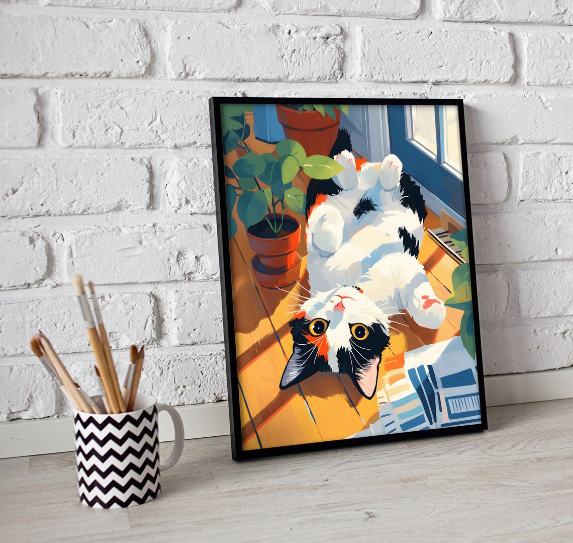 Calico Cat Art Print, Cute Cat Wall Decor for Pet Lovers - Image 3