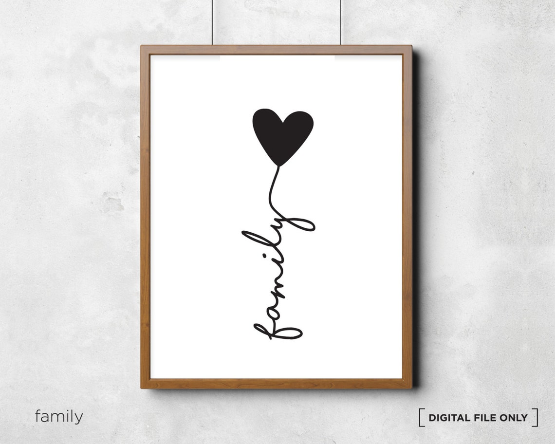 Love Heart Balloon Line Art Minimalist Nursery Decor Wall Art - Image 4
