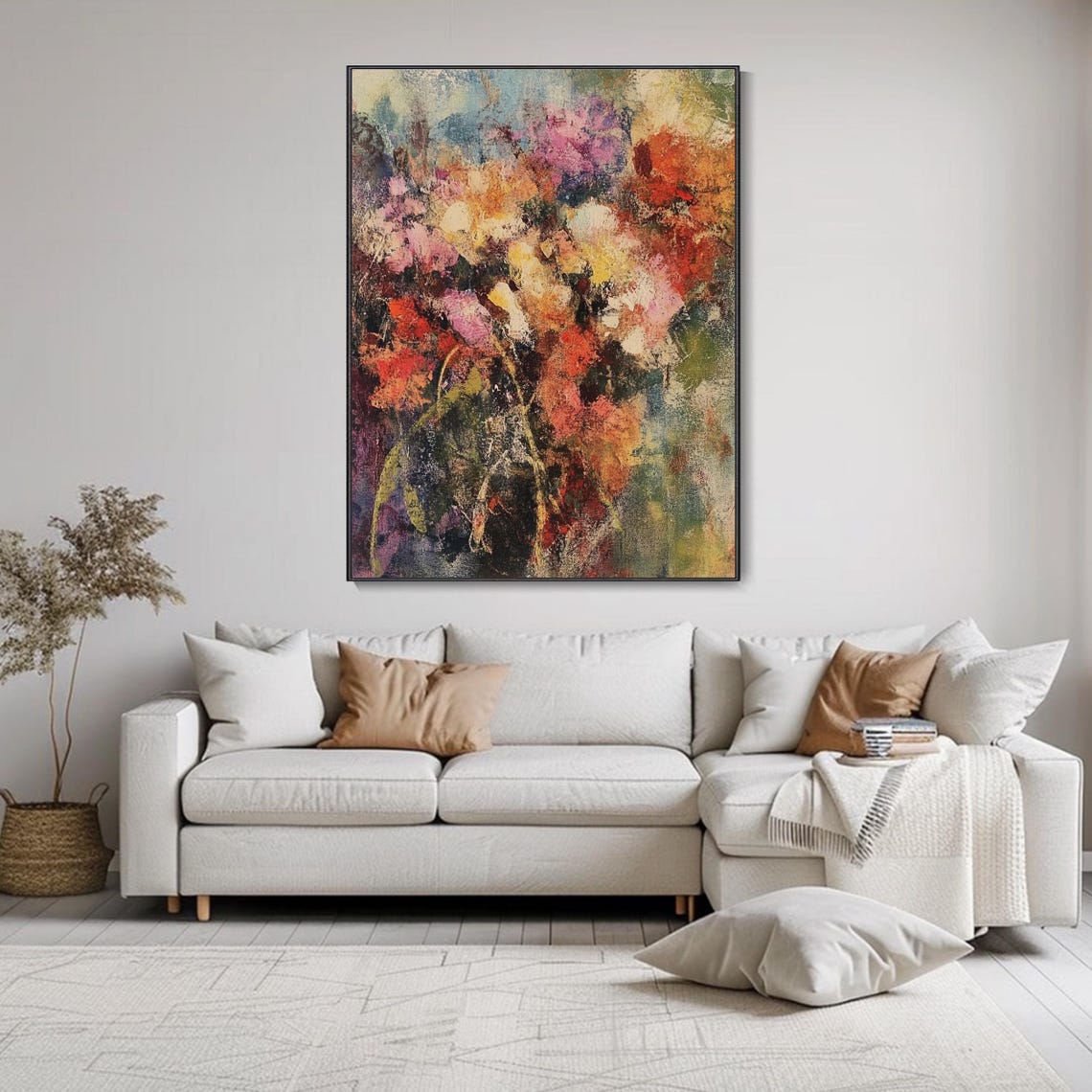 Abstract Colorful Floral Painting Expressionist Bloom Poster - Image 2