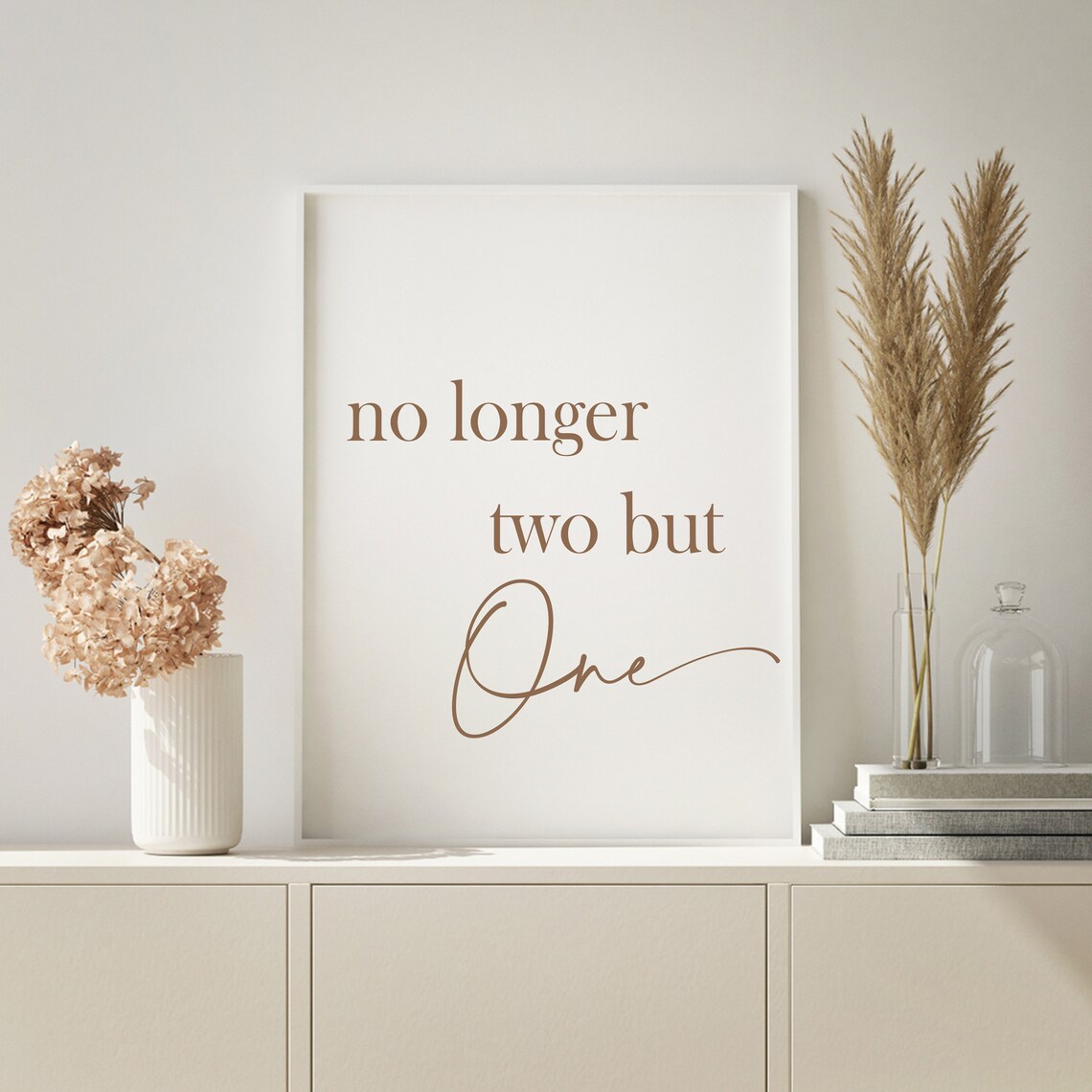 No Longer Two But One Wedding Bible Verse Art Print