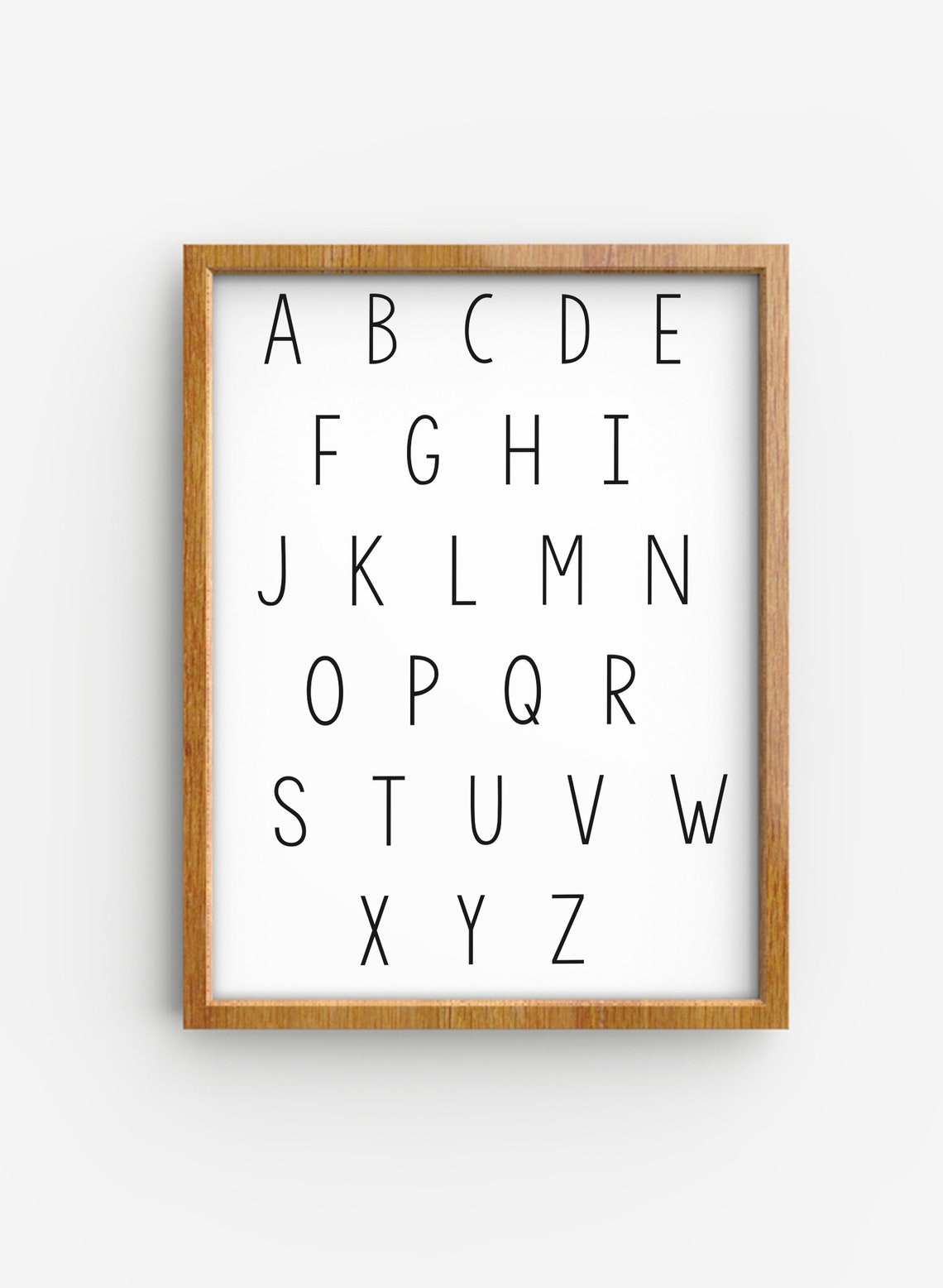 ABC Alphabet Letters Minimal White Frame Kids Room Art Poster - Image 3