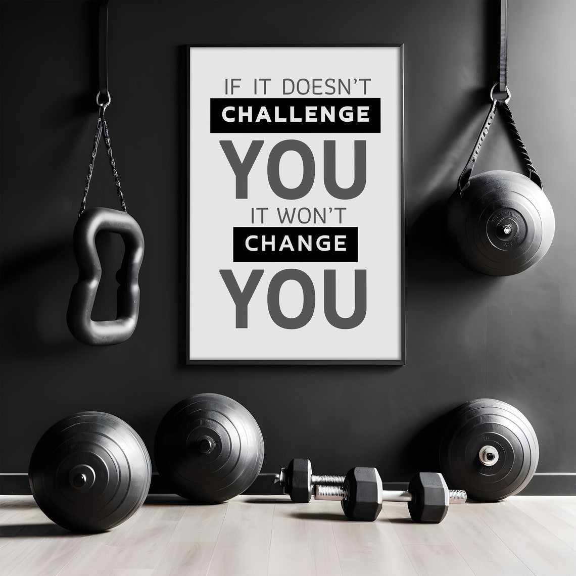 If It Doesnt Challenge You It Wont Change You Minimalist Quote Poster - Image 3