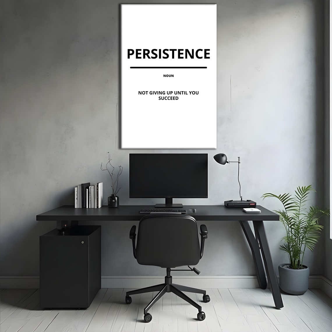 Persistence Definition Noun Never Give Up Minimalist White Poster - Image 3