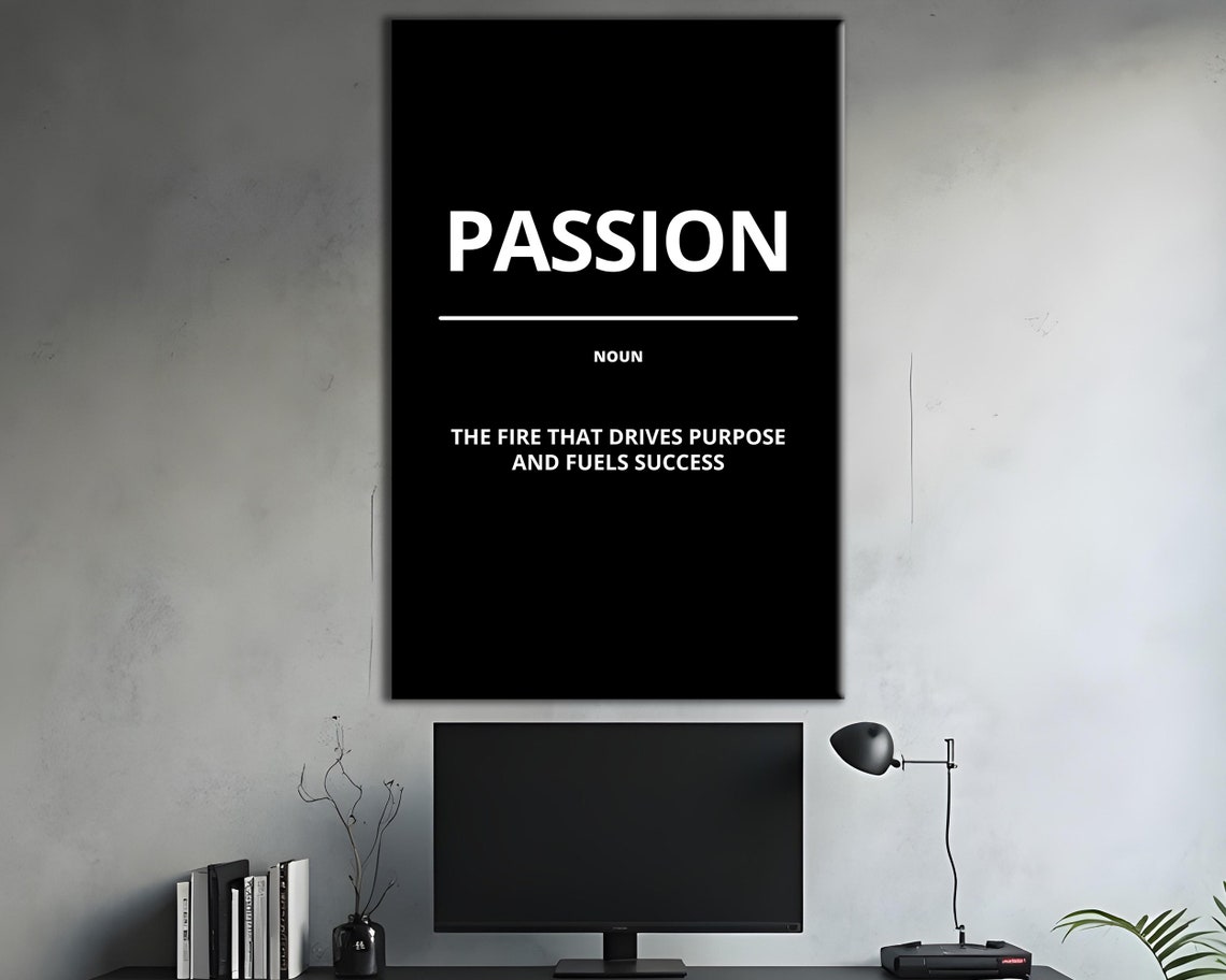 Passion Bold Black Dictionary Definition Motivational Poster