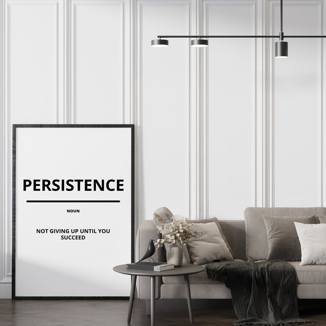 Persistence Definition Noun Never Give Up Minimalist White Poster