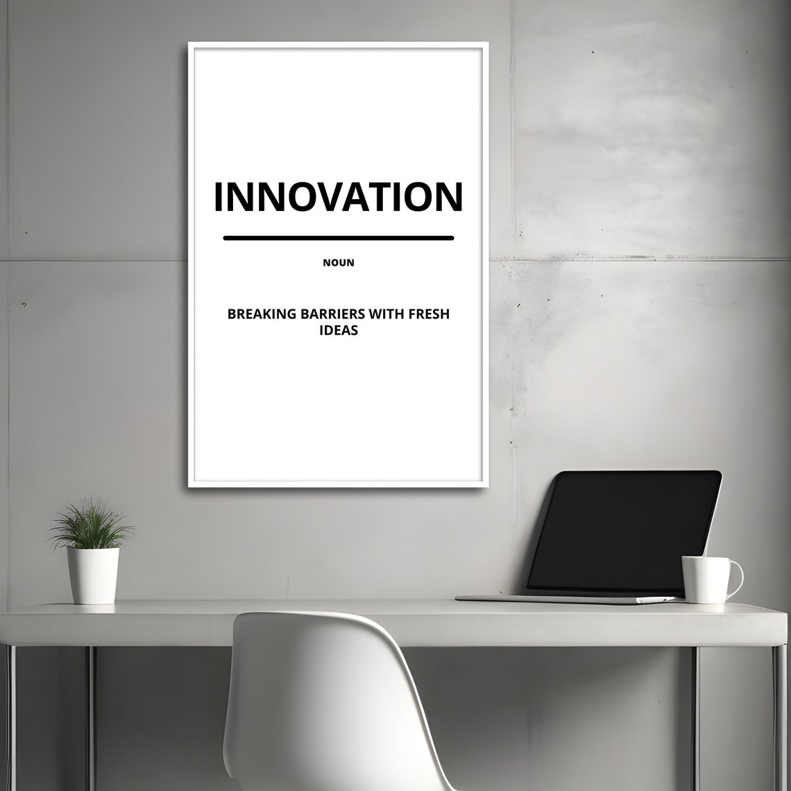 Innovation Minimalist White Dictionary Definition Motivational Poster - Image 3