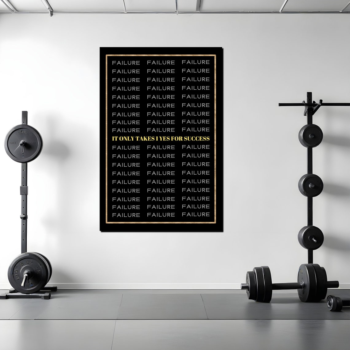 It Only Takes 1 Yes For Success Failure Grid Gold Black Poster - Image 2