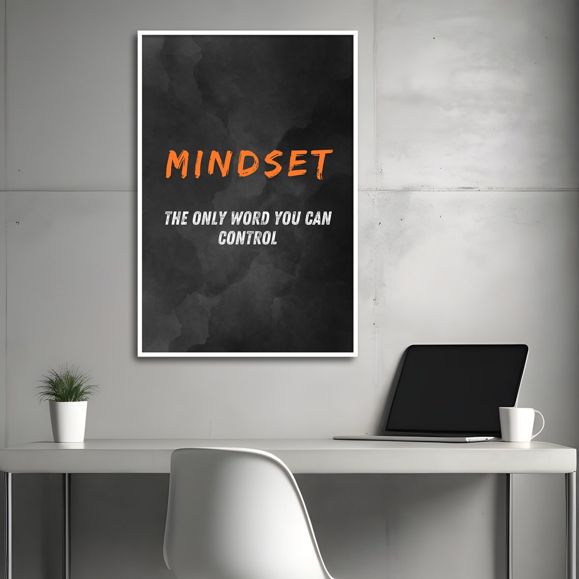 Mindset Orange Brushstroke Dictionary Definition Motivational Poster - Image 4