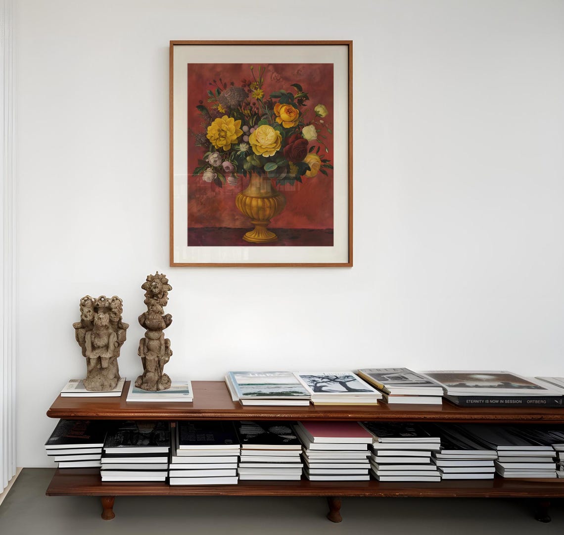 Moody Flowers Painting Vase Of Flowers Print Vintage Floral Decor Gothic Wall Art Dark Academia Print Antique Painting Dark Flower Prints - Image 3