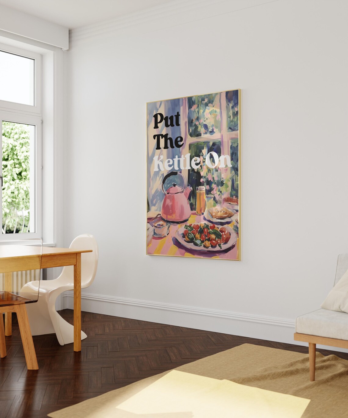 Put The Kettle On Print Kitchen Wall Art Tea Lover Poster Coffee Prints Retro Kitchen Decor Food Painting Trendy Cafe Prints Tea Kettle Art - Image 2