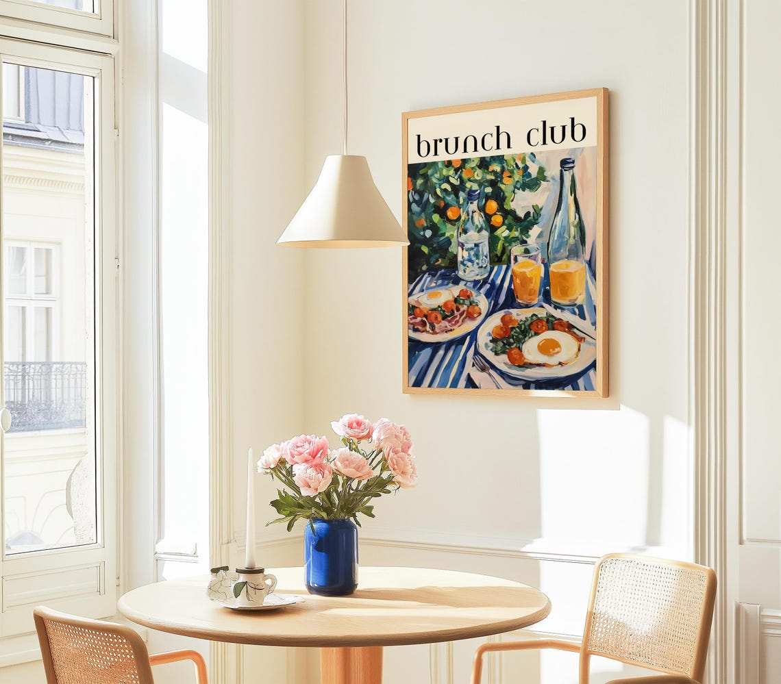 Brunch Club Breakfast Eggs Mediterranean Kitchen Quote Poster - Image 3