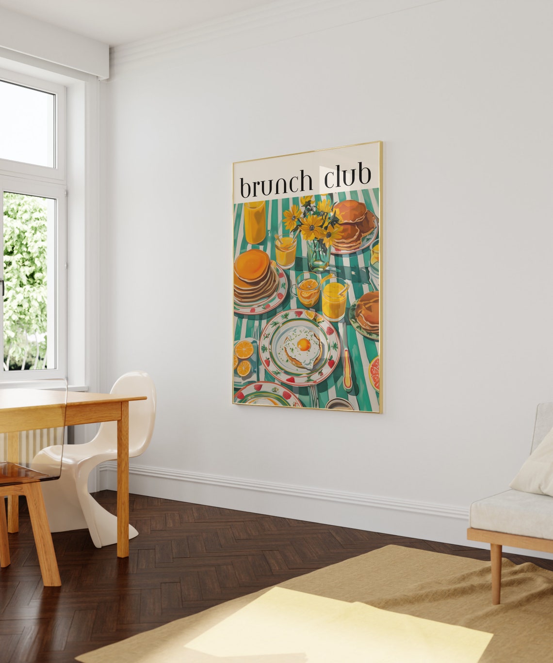 Brunch Club Colorful Breakfast Table Spread Illustration Poster - Image 3
