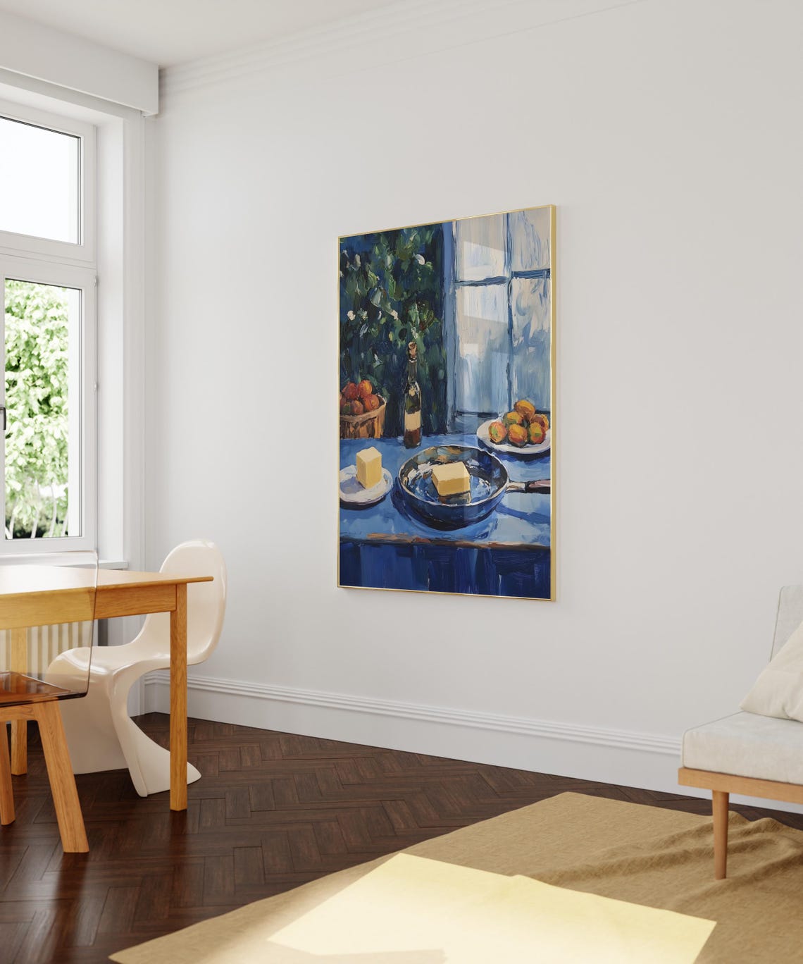 Rustic Butter Pan Blue Kitchen Cooking Apples Still Life Print - Image 2