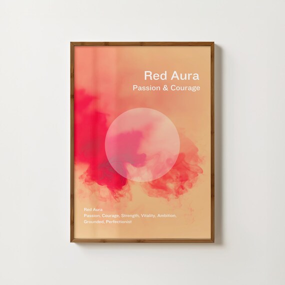Red Aura Passion and Courage Bold Spiritual Affirmation Poster