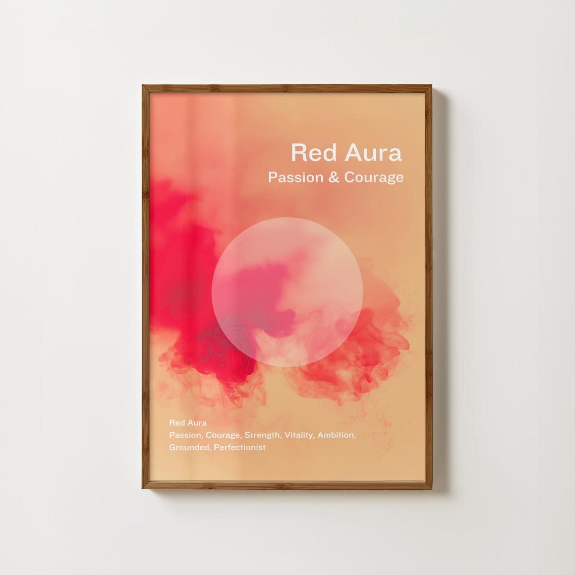 Red Aura Passion and Courage Bold Spiritual Affirmation Poster