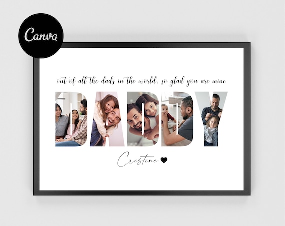 Daddy Photo Collage DIY Canva Template, Best Gift