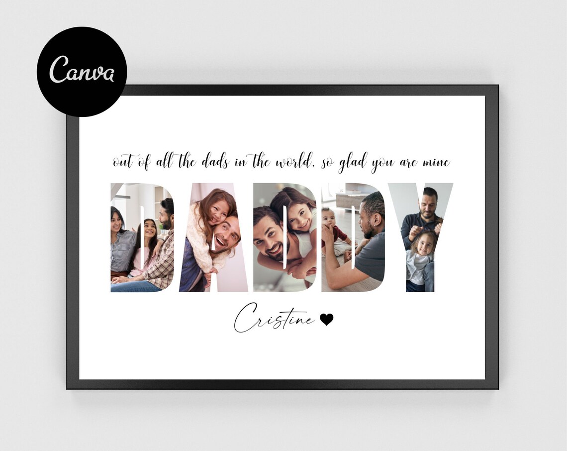 Daddy Photo Collage DIY Canva Template, Best Gift