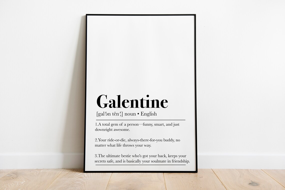 Galentine Definition Art Print, Galentine Day Decor