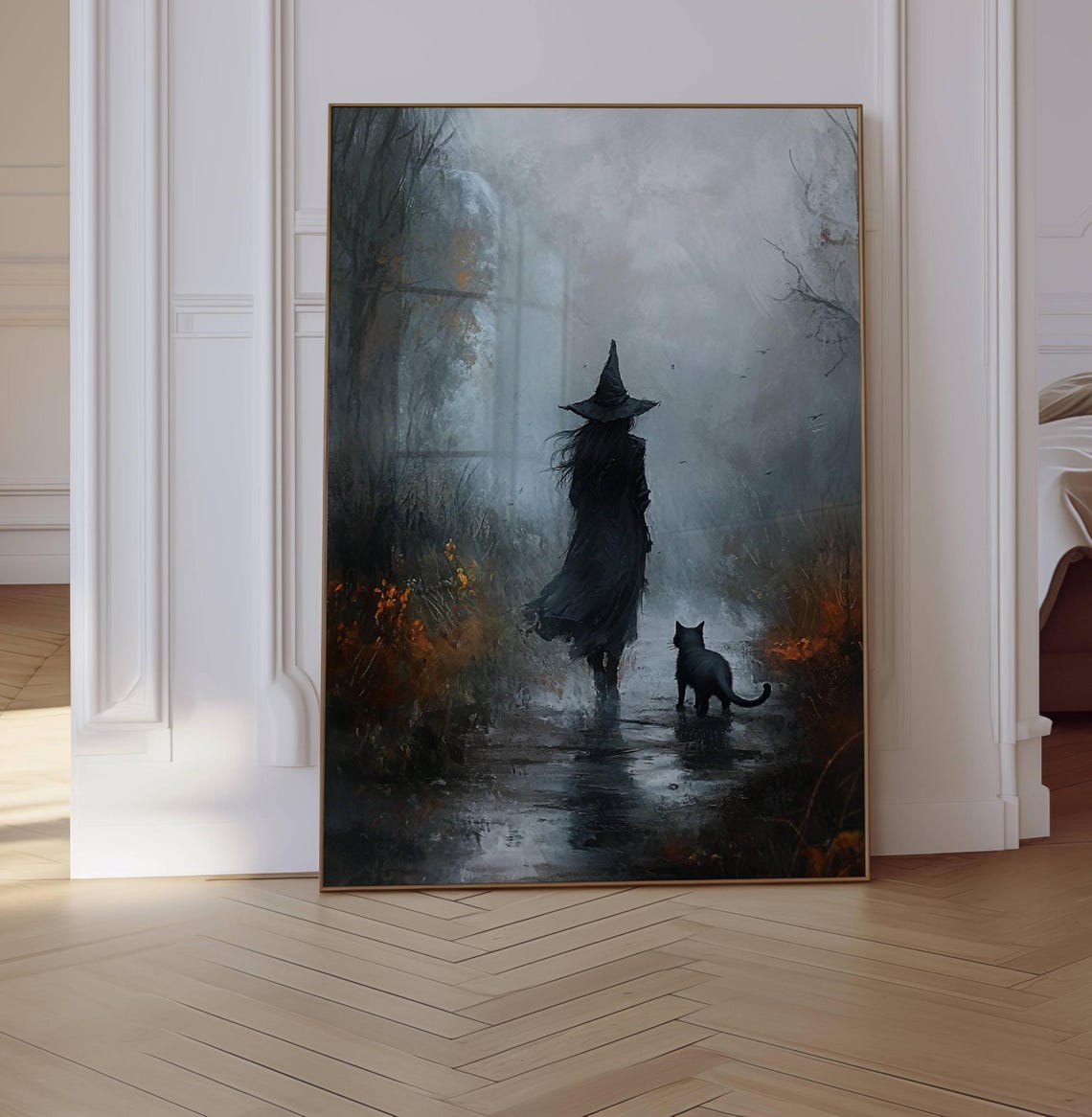 Halloween Prints Witch Print Black Cat Dark Academia Vintage Art Witchy Wall Decor Gothic Gifts For Her