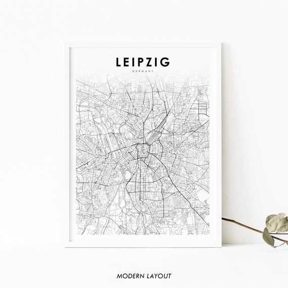 Leipzig Germany Map Poster, Saxony City Street