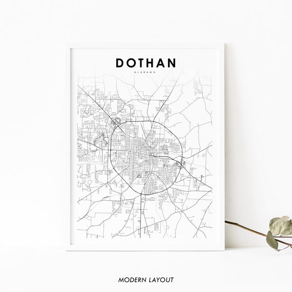 Dothan, AL Map Print - Alabama City Poster