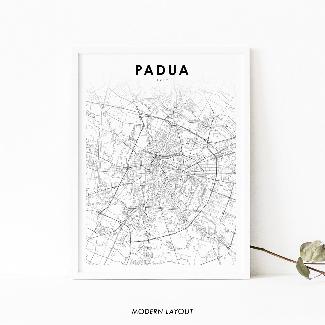 Padua Italy Map Print, Padova Wall Poster