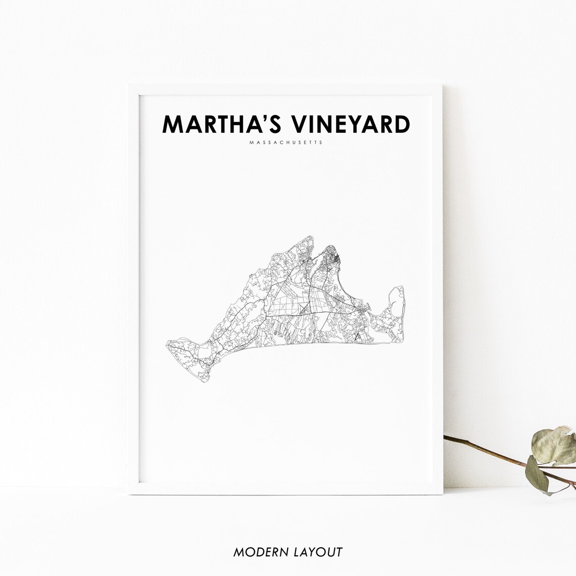 Marthas Vineyard Map Poster, Nursery Room Decor