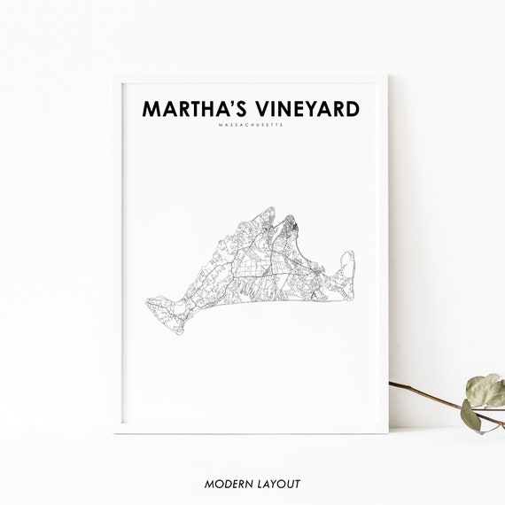Marthas Vineyard Map Poster, Nursery Room Decor