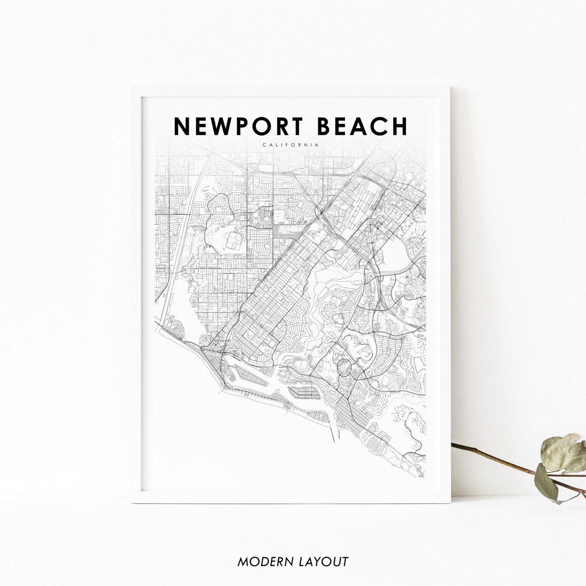 Newport Beach CA Map Print, Nursery Room Decor