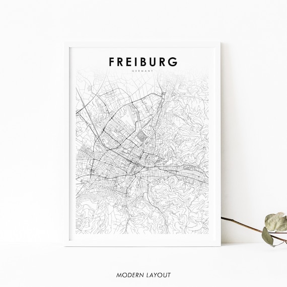 Freiburg Im Breisgau Germany Map Print Deutschland Art Poster City Street Road Nursery Room Wall Office Decor