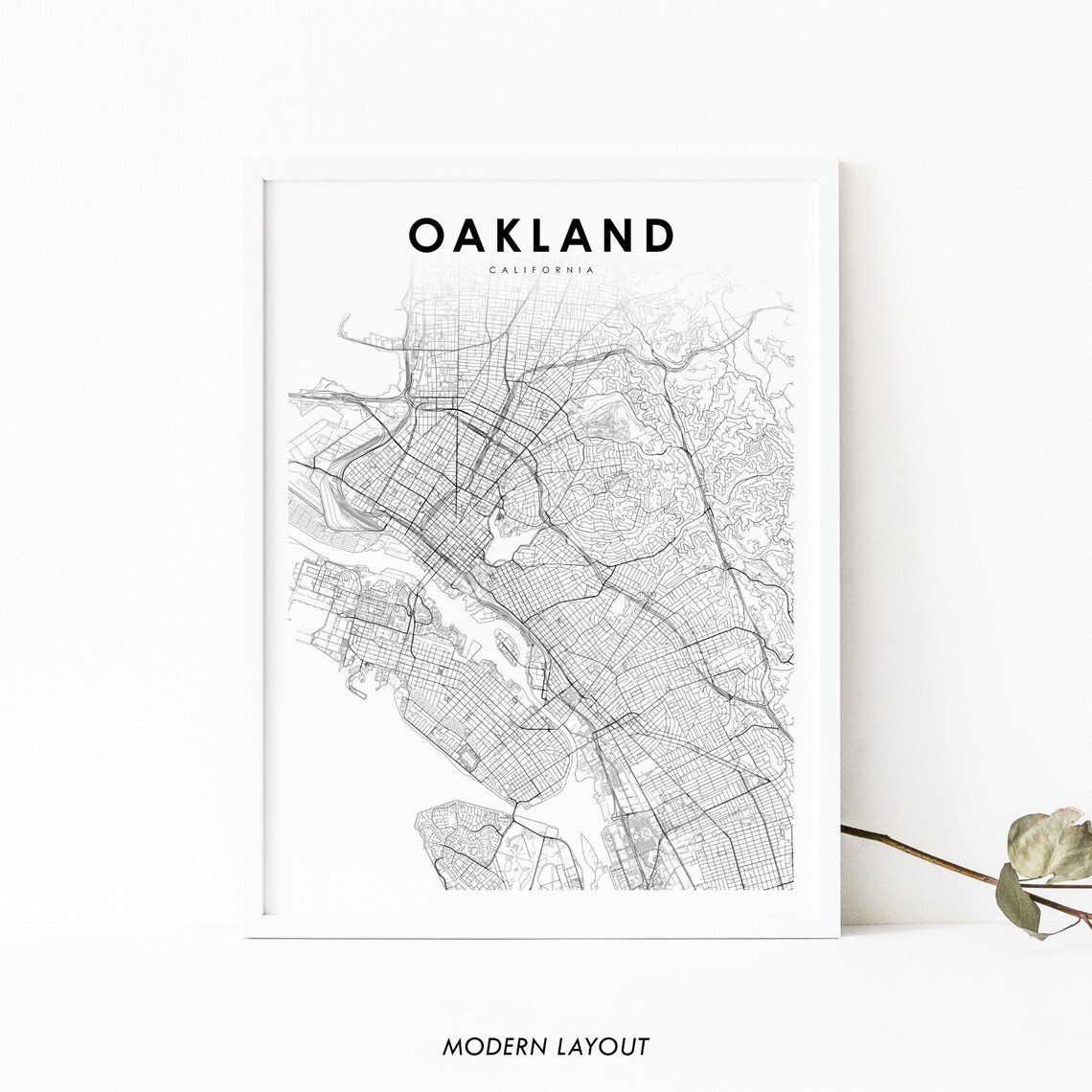 Oakland, CA Map Print, Nursery Room Decor