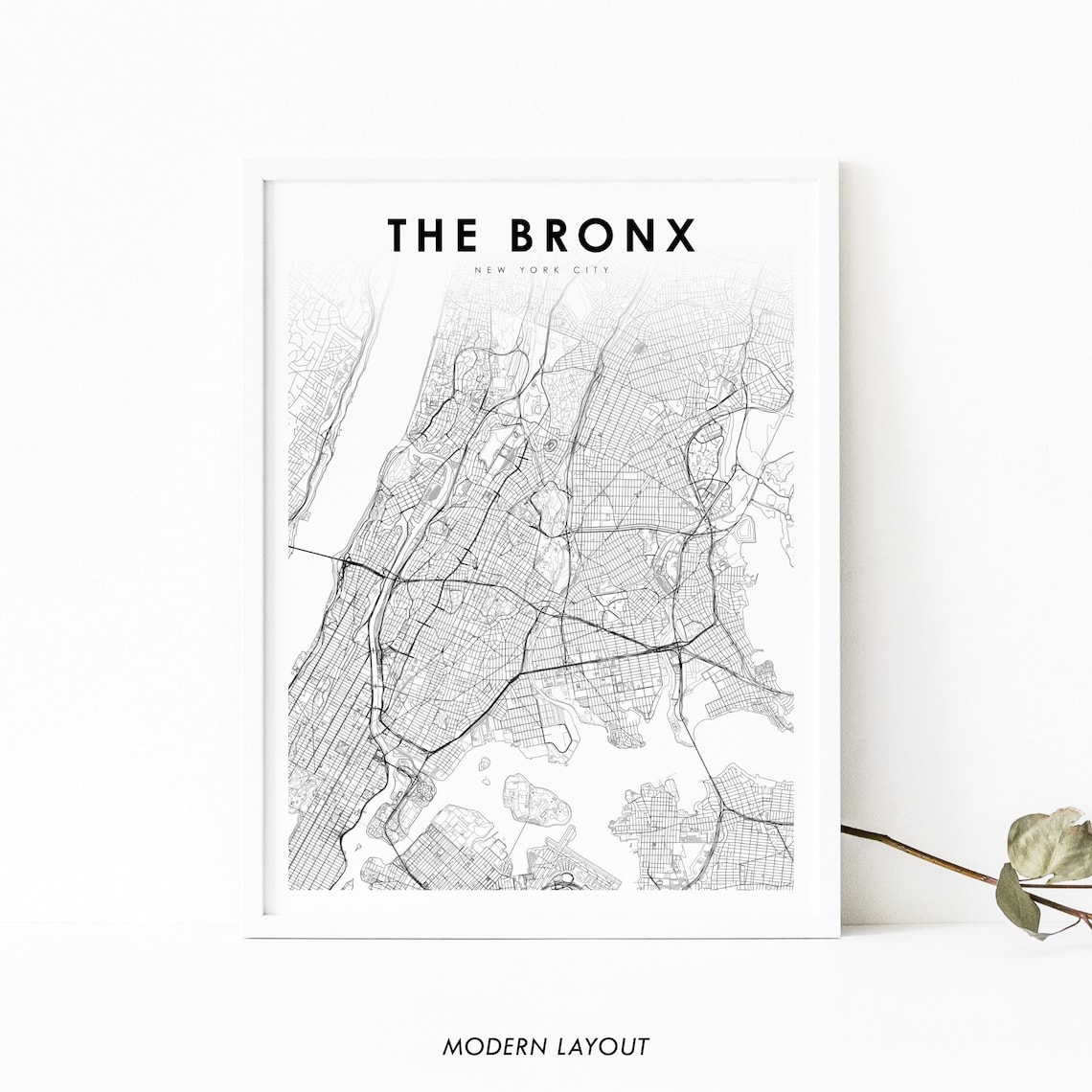 The Bronx NY Map Poster, New York City Nursery Decor
