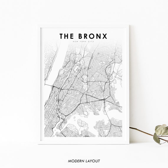 The Bronx NY Map Poster, New York City Nursery Decor