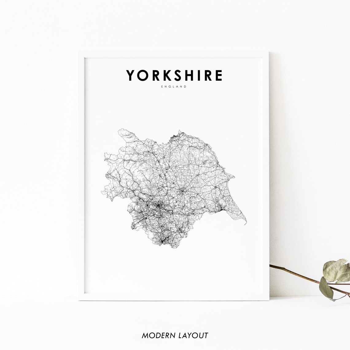 Yorkshire England Map Poster, Nursery Room Decor