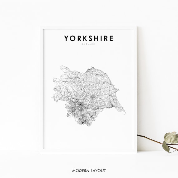 Yorkshire England Map Poster, Nursery Room Decor