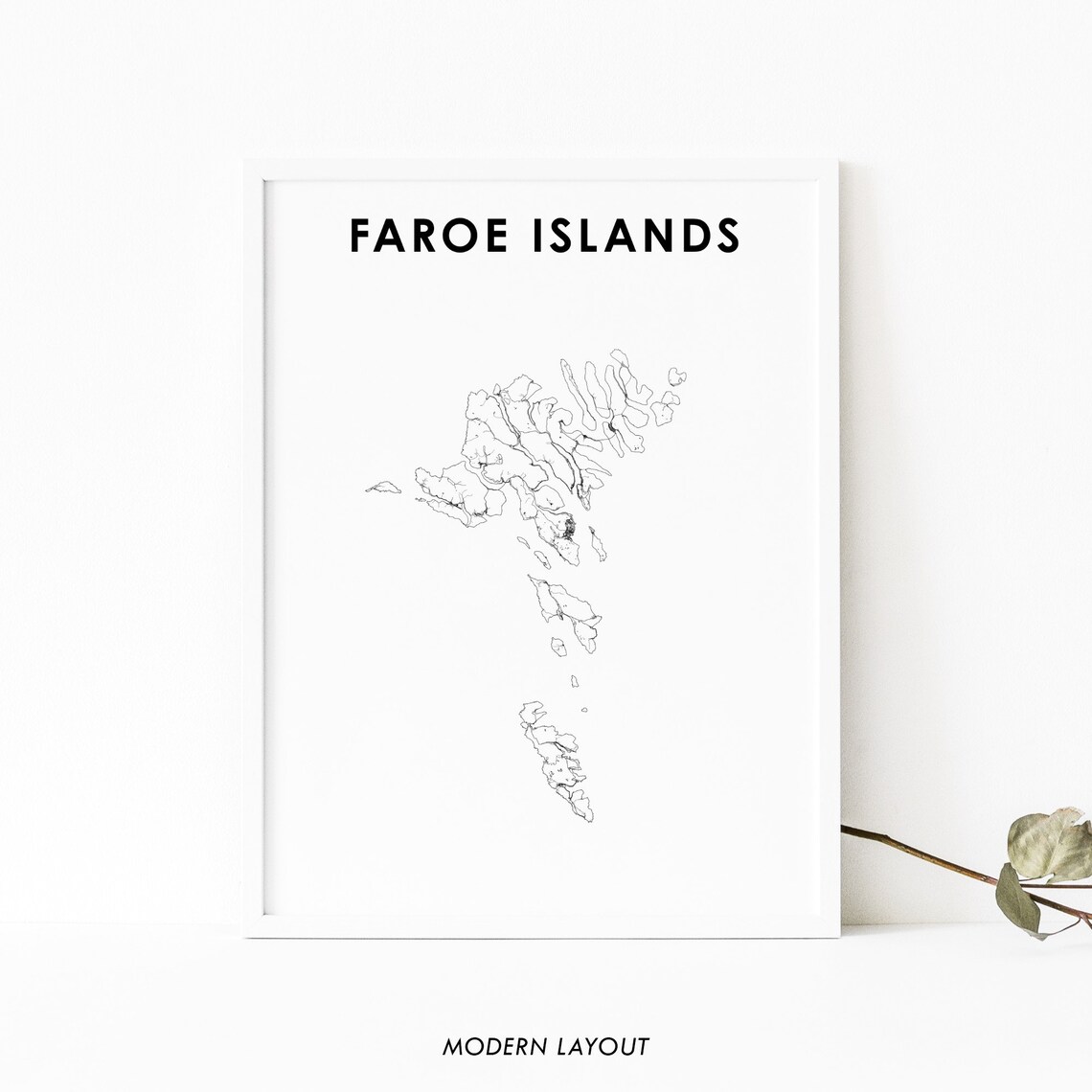Faroe Islands Map Print, Nursery Room Wall Art